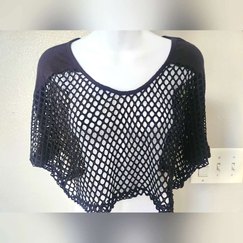 Black Mesh Women's Crop Top
